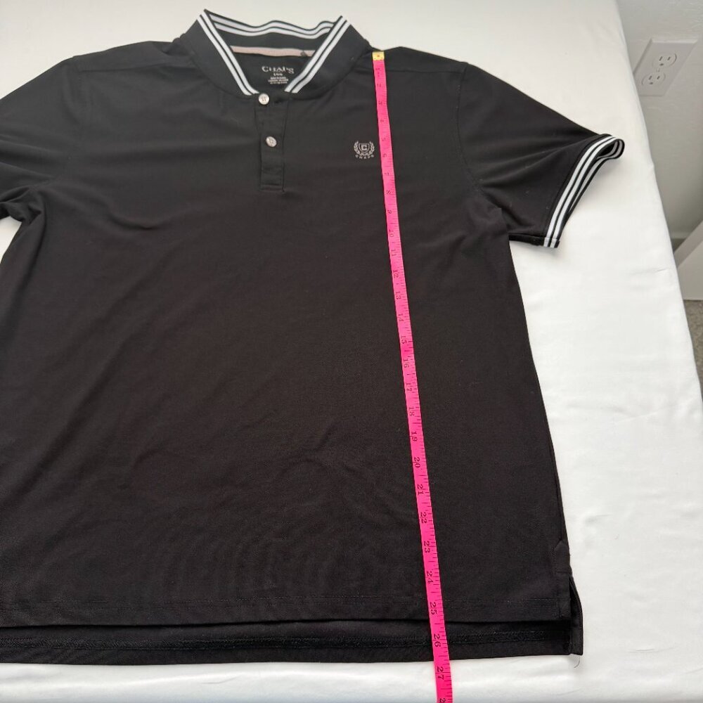 Chaps Polo Shirt Mens Large Black Short Sleeve Logo Classic Casual Golf Shirt - Picture 4 of 7
